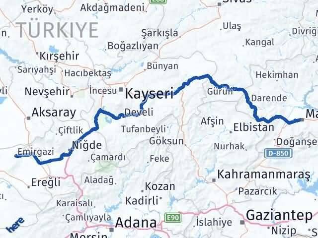 Malatya Emirgazi Konya Arası Kaç Saat? Yol Haritası, Yakıt, Rota ve Mesafe Hesaplama Malatya Emirgazi Konya Arası Kaç Km? Kaç Saat? Yol Haritası