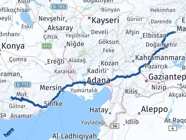 Malatya Ermenek Karaman Arası Kaç Km - Yol Haritası