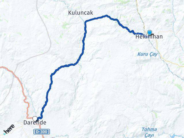 Malatya Hekimhan Darende Arası Kaç Km - Yol Haritası