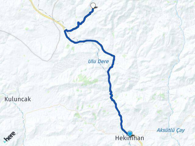 Malatya Hekimhan Taşoluk Hekimhan Arası Kaç Km - Yol Haritası