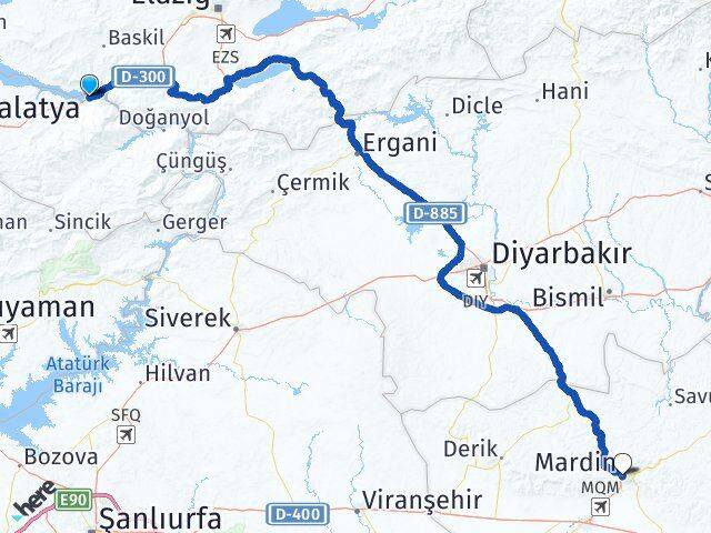 Malatya Kale Mardin Arası Kaç Km - Yol Haritası