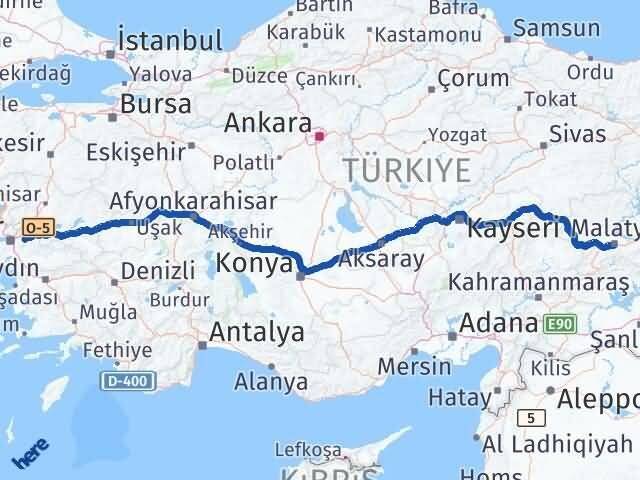 Malatya Kemalpaşa İzmir Arası Kaç Km - Yol Haritası