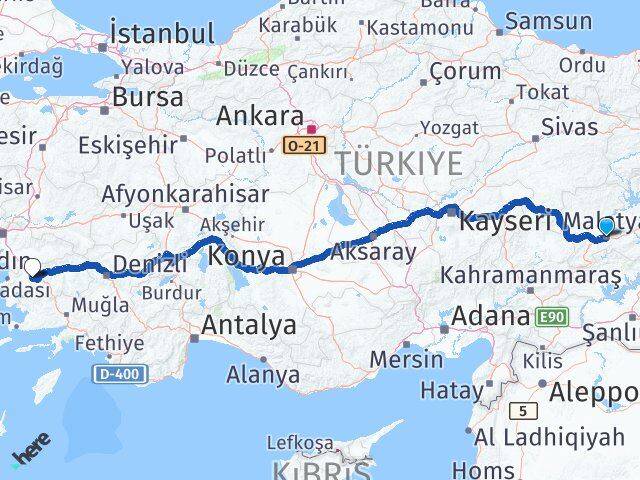Malatya Koçarlı Aydın Arası Kaç Km - Yol Haritası