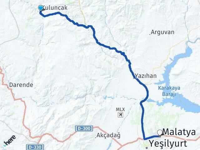 Malatya Kuluncak Battalgazi Arası Kaç Km - Yol Haritası