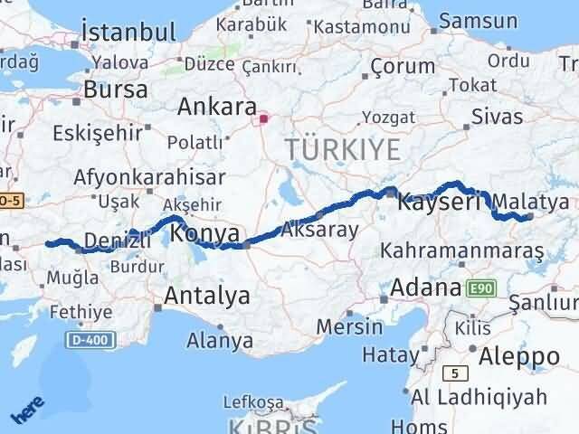 Malatya Kuyucak Aydın Arası Kaç Km - Yol Haritası
