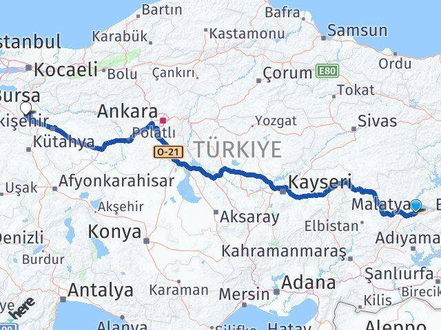 Malatya Pazaryeri Bilecik Arası Kaç Km - Yol Haritası