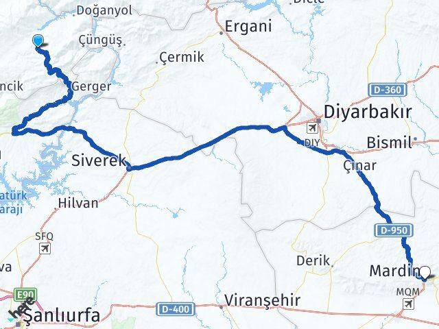 Malatya Pütürge Mardin Arası Kaç Km - Yol Haritası