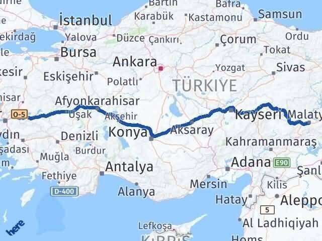 Malatya Şehzadeler Manisa Arası Kaç Km - Yol Haritası