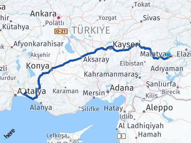 Malatya Serik Antalya Arası Kaç Km - Yol Haritası