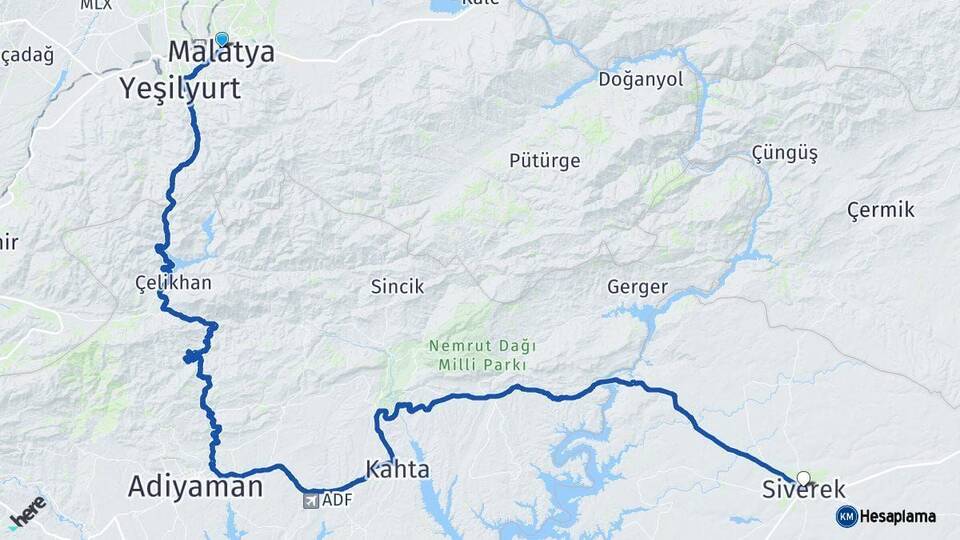 Malatya Siverek Şanlıurfa Arası Kaç Km - Yol Haritası