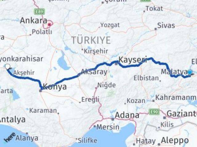 Malatya Sultandağı Afyonkarahisar Arası Kaç Km - Yol Haritası