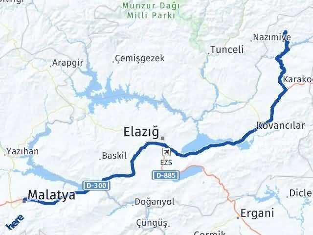 Malatya Yayladere Bingöl Arası Kaç Km - Yol Haritası