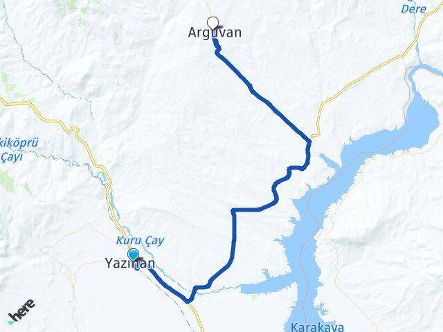 Malatya Yazıhan Arguvan Arası Kaç Km - Yol Haritası