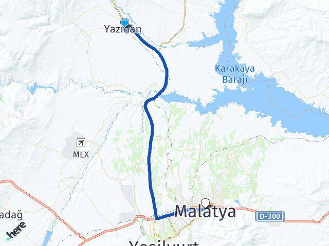 Malatya Yazıhan Battalgazi Arası Kaç Km - Yol Haritası