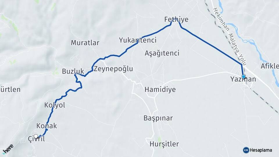 Malatya Yazıhan Çivril Yazıhan Arası Kaç Km - Yol Haritası