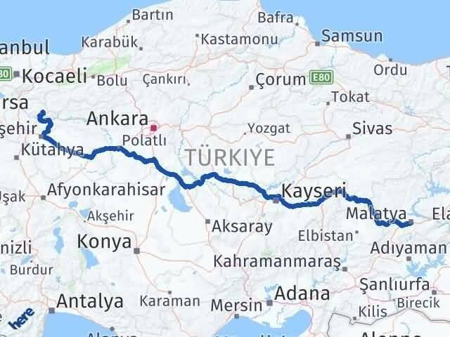 Malatya Yenipazar Bilecik Arası Kaç Km - Yol Haritası
