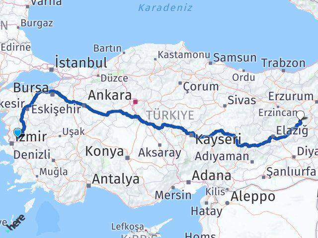 Manisa Adaklı Bingöl Arası Kaç Km - Yol Haritası