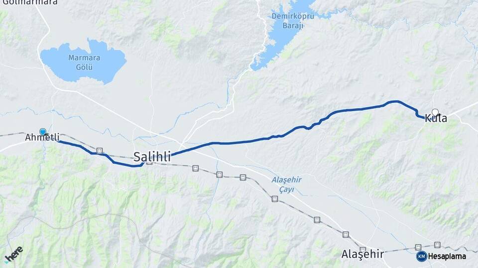 Manisa Ahmetli Kula Arası Kaç Km - Yol Haritası