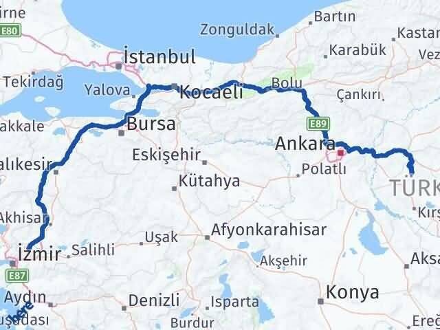 Manisa Akçakent Kırşehir Arası Kaç Km - Yol Haritası