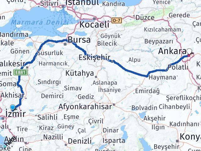 Manisa Altındağ Ankara Arası Kaç Km - Yol Haritası