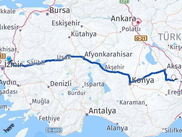 Manisa Altunhisar Niğde Arası Kaç Km - Yol Haritası