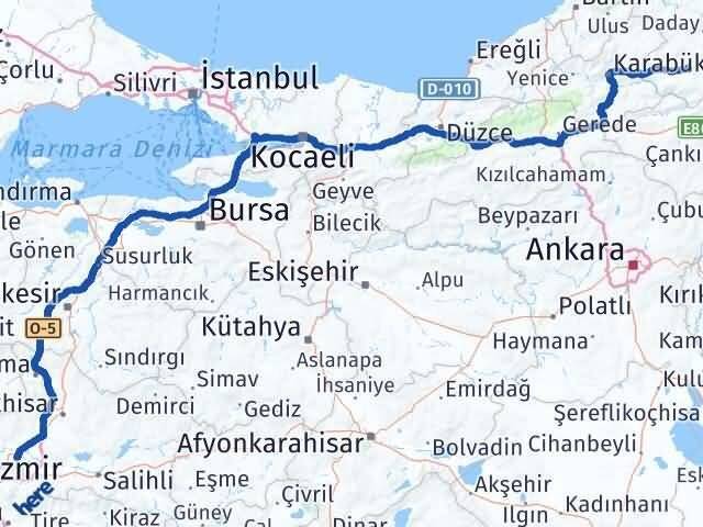 Manisa Araç Kastamonu Arası Kaç Km - Yol Haritası