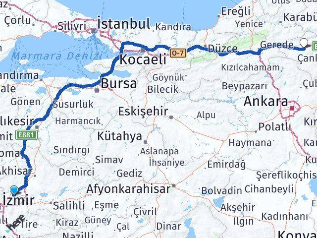 Manisa Atkaracalar Çankırı Arası Kaç Km - Yol Haritası