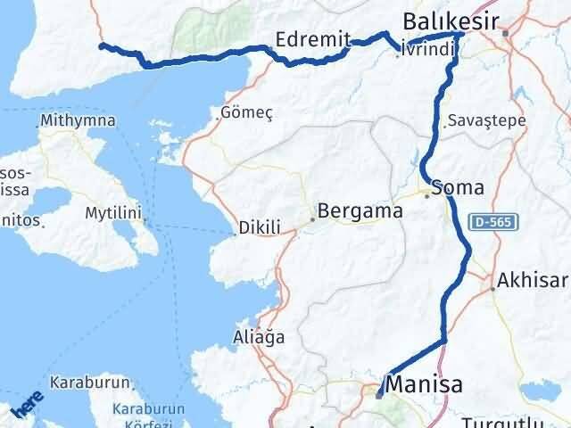 Manisa Ayvacık Çanakkale Arası Kaç Km - Yol Haritası