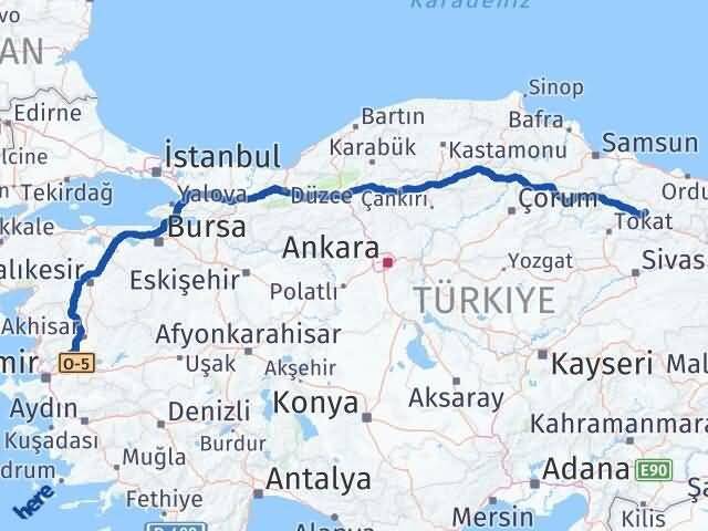 Manisa Başçiftlik Tokat Arası Kaç Km - Yol Haritası