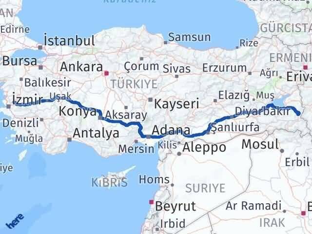 Manisa Başkale Van Arası Kaç Km - Yol Haritası