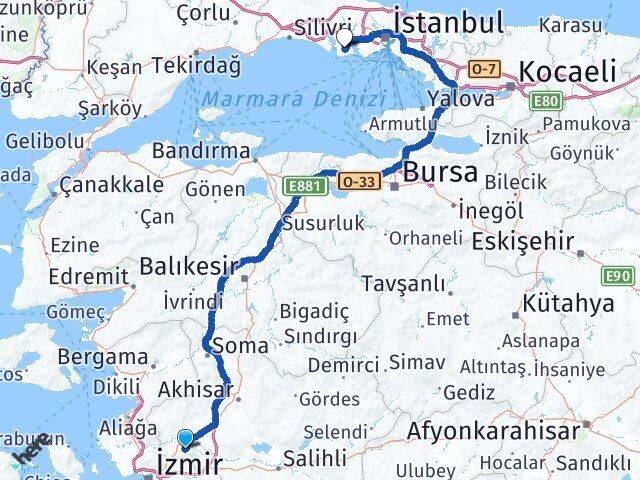 Manisa Beylikdüzü İstanbul Arası Kaç Km - Yol Haritası