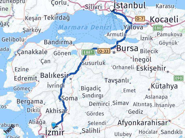 Manisa Beyoğlu İstanbul Arası Kaç Km - Yol Haritası