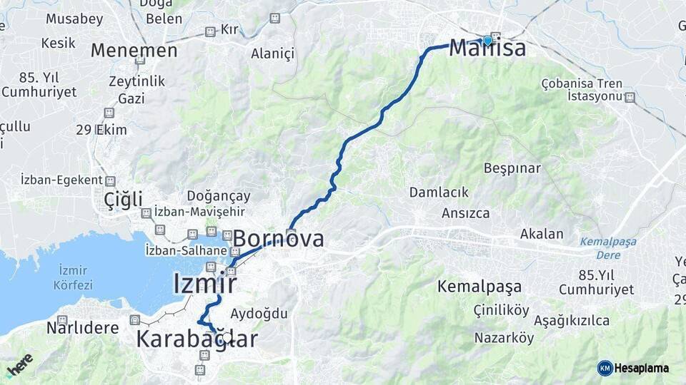 Manisa Buca İzmir Arası Kaç Km - Yol Haritası