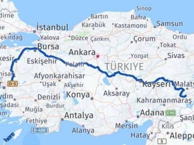 Manisa Çelikhan Adıyaman Arası Kaç Km - Yol Haritası