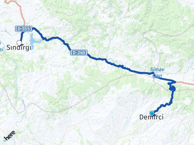 Manisa Demirci Sındırgı Balıkesir Arası Kaç Km - Yol Haritası