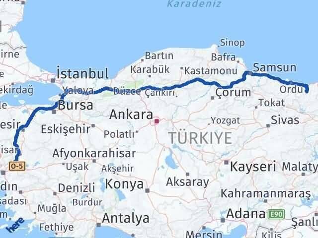 Manisa Dereli Giresun Arası Kaç Km - Yol Haritası