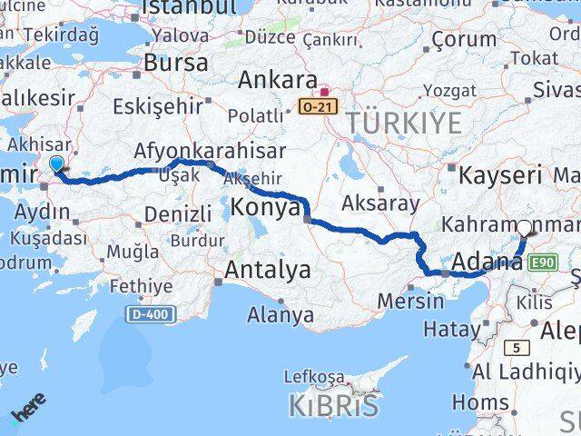 Manisa Dulkadiroğlu Kahramanmaraş Arası Kaç Km - Yol Haritası