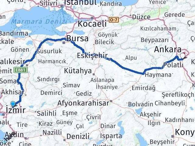 Manisa Gölbaşı Ankara Arası Kaç Km - Yol Haritası
