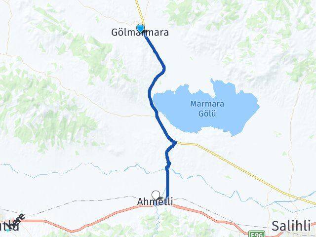 Manisa Gölmarmara Ahmetli Arası Kaç Km - Yol Haritası