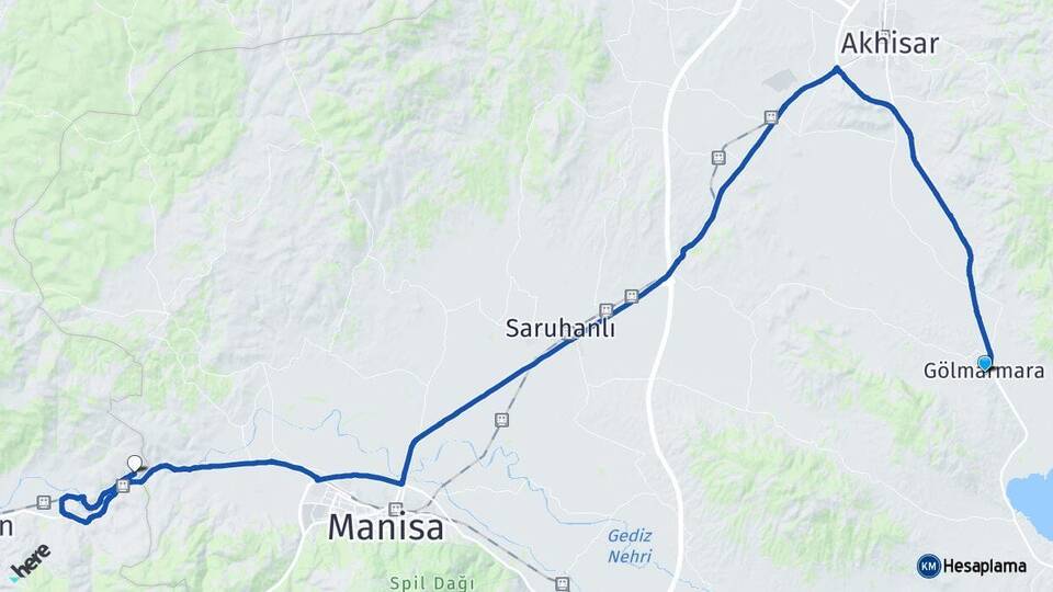 Manisa Gölmarmara Şehzadeler Arası Kaç Km - Yol Haritası