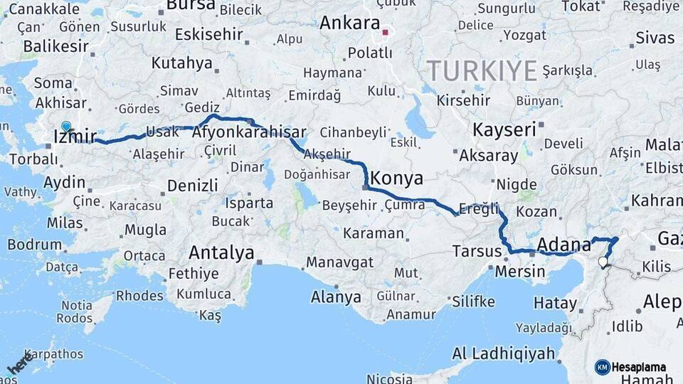 Manisa Hassa Hatay Arası Kaç Km - Yol Haritası