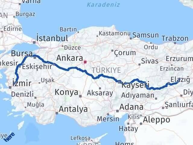 Manisa Karakoçan Elazığ Arası Kaç Km - Yol Haritası