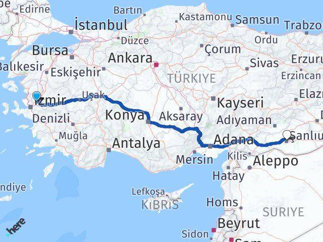 Manisa Karaköprü Şanlıurfa Arası Kaç Km - Yol Haritası