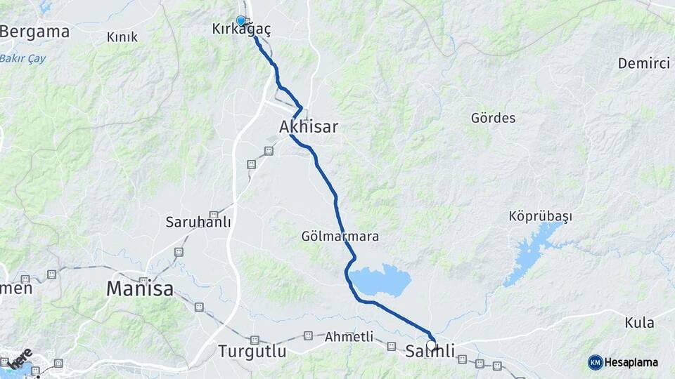 Manisa Kırkağaç Salihli Arası Kaç Km - Yol Haritası