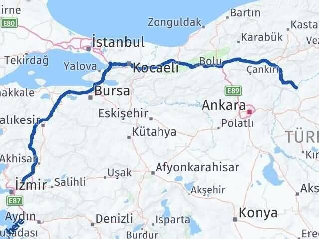 Manisa Kızılırmak Çankırı Arası Kaç Km - Yol Haritası