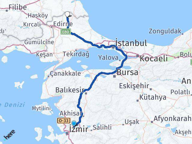 Manisa Kofçaz Kırklareli Arası Kaç Km - Yol Haritası