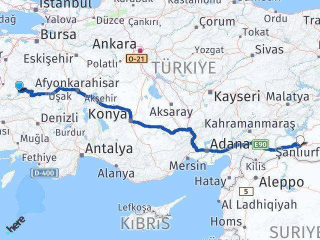 Manisa Köprübaşı Şanlıurfa Arası Kaç Km - Yol Haritası