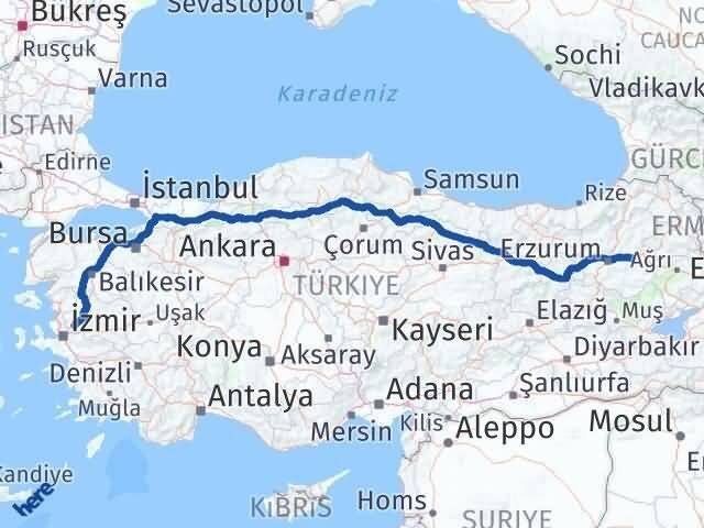 Manisa Köprüköy Erzurum Arası Kaç Km - Yol Haritası