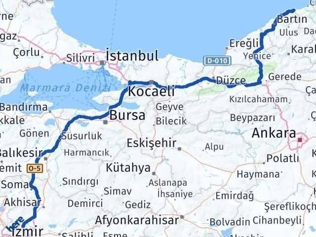 Manisa Kurucaşile Bartın Arası Kaç Km - Yol Haritası