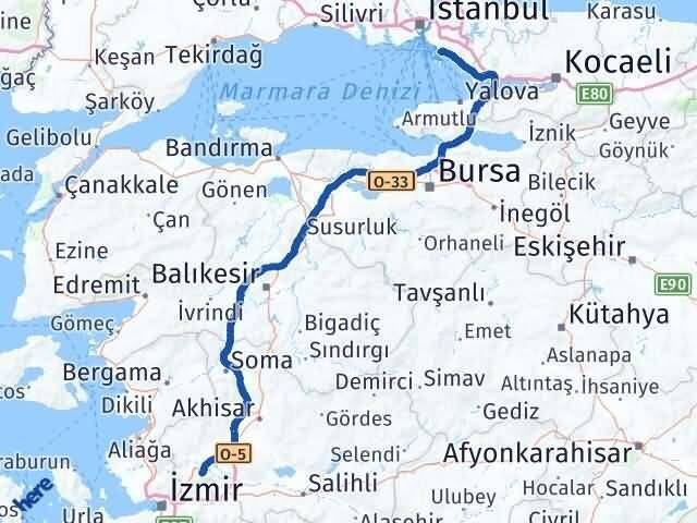 Manisa Maltepe İstanbul Arası Kaç Km - Yol Haritası
